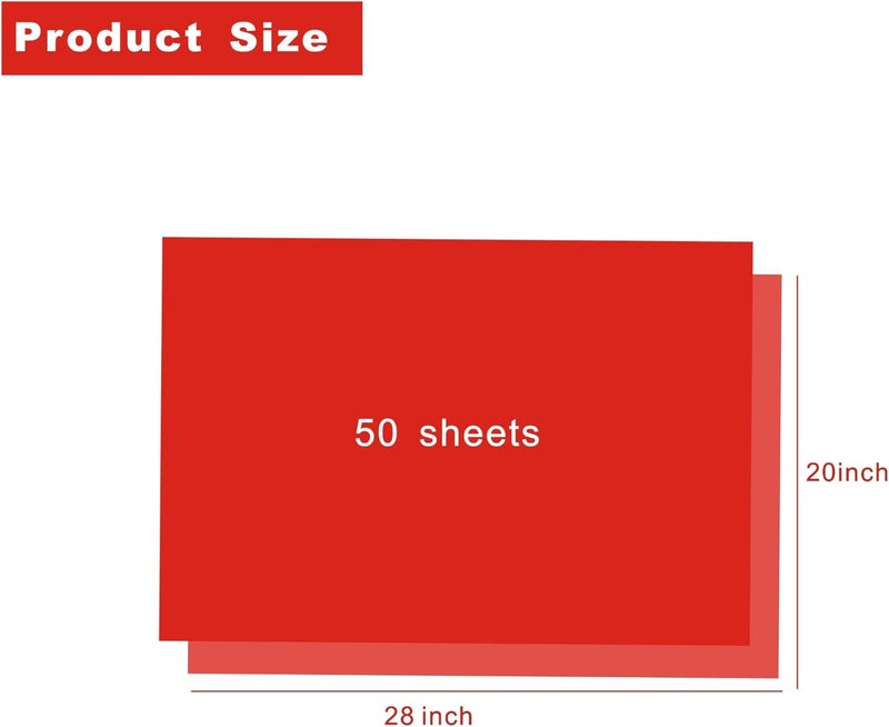 Bobobag 50 Sheets 20"X28" Full Size Red Tissue Paper Bulk for Gift Bags Gift Wrapping Weddings Birthday Showers Arts Craft Party Decoration - Image 2
